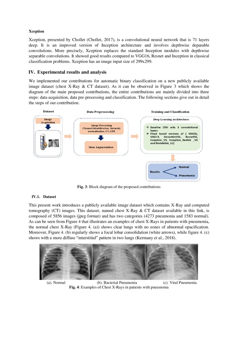 Automated Methods for Detection and Classification Pneumonia based on X