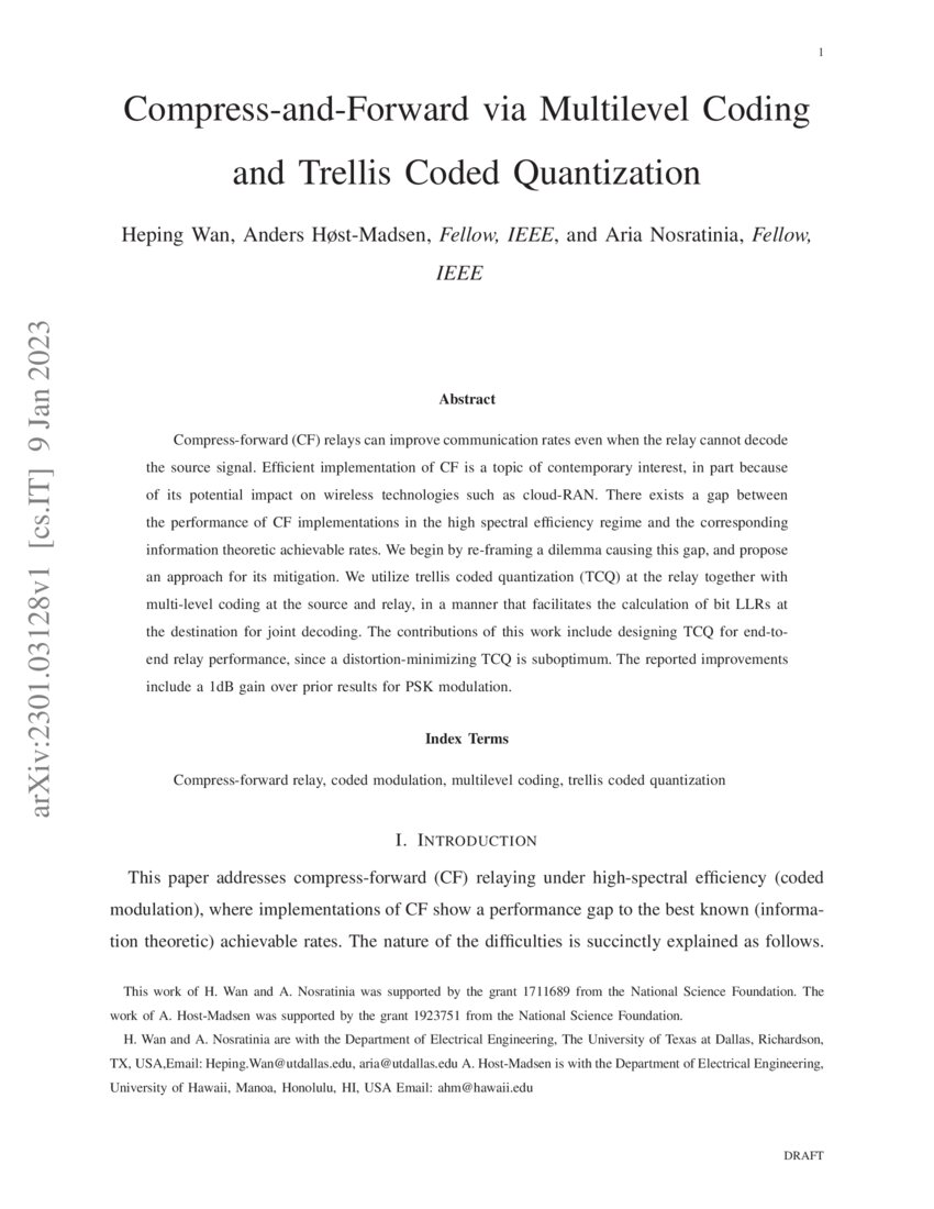 CompressandForward via Multilevel Coding and Trellis Coded