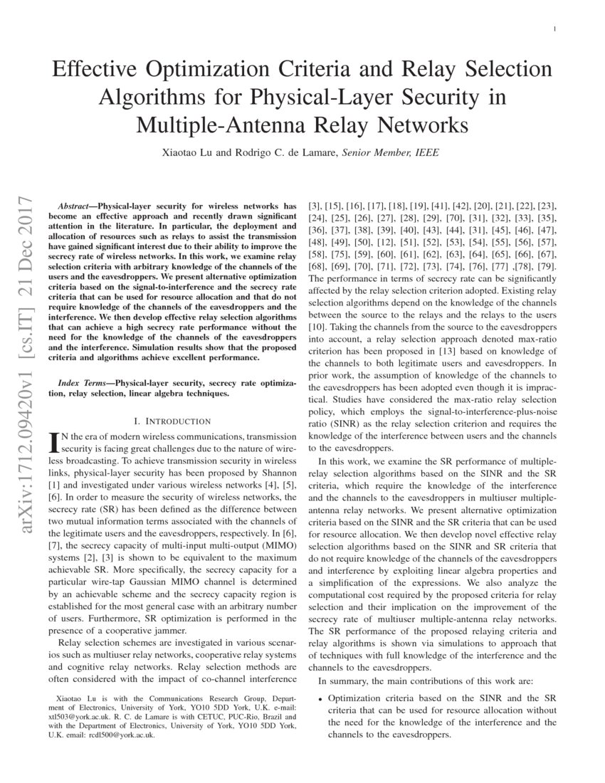 Effective Optimization Criteria and Relay Selection Algorithms for