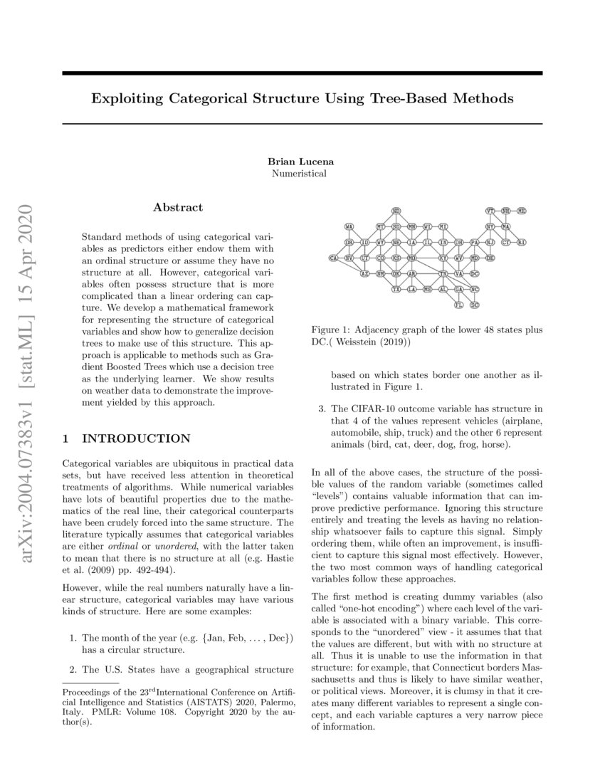 Exploiting Categorical Structure Using TreeBased Methods DeepAI