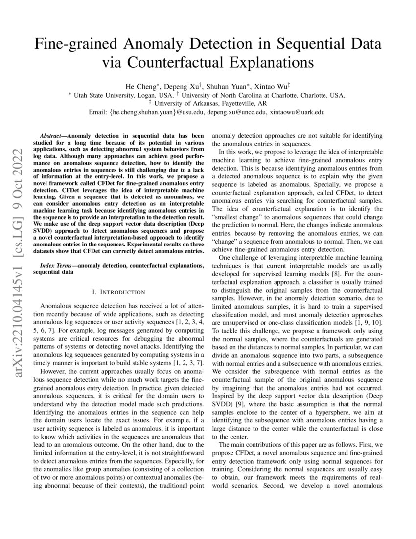 Finegrained Anomaly Detection in Sequential Data via Counterfactual