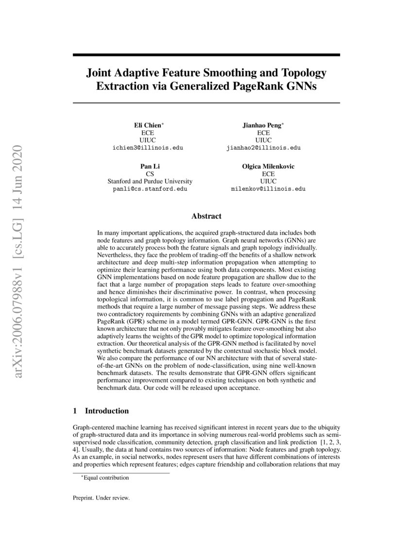 Joint Adaptive Feature Smoothing and Topology Extraction via