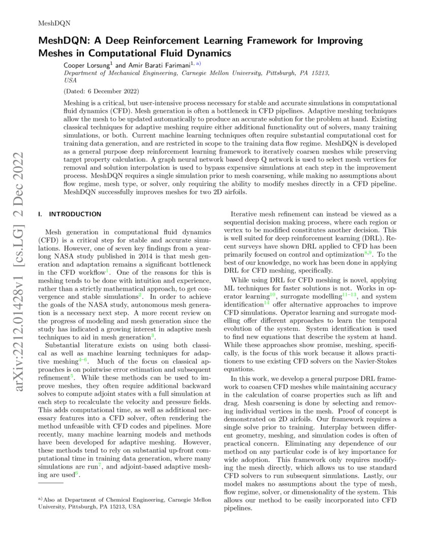 MeshDQN A Deep Reinforcement Learning Framework for Improving Meshes