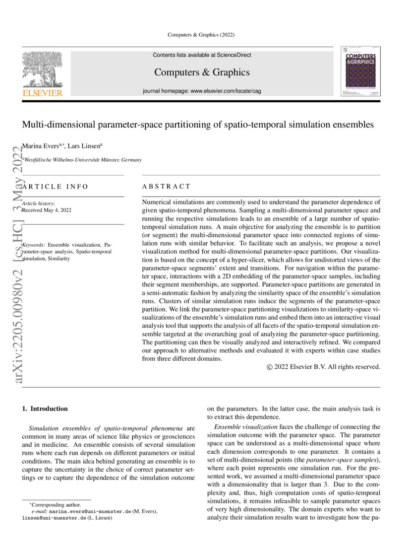 Multidimensional parameterspace partitioning of spatiotemporal