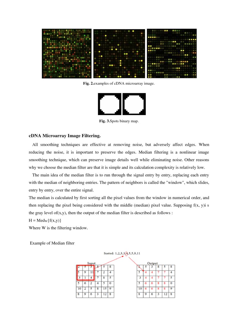 Robust cDNA microarray image segmentation and analysis technique based