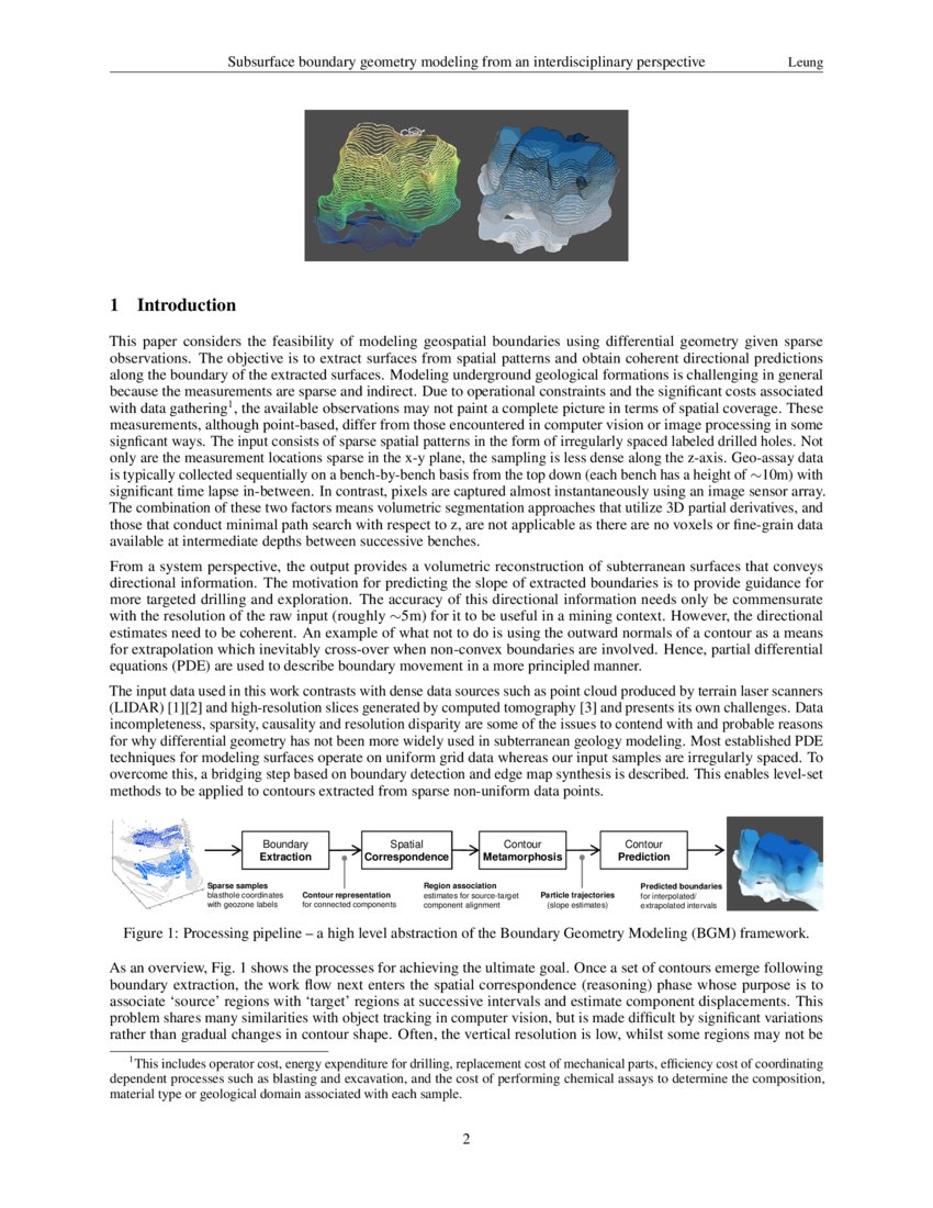 Subsurface Boundary Geometry Modeling Applying Computational Physics
