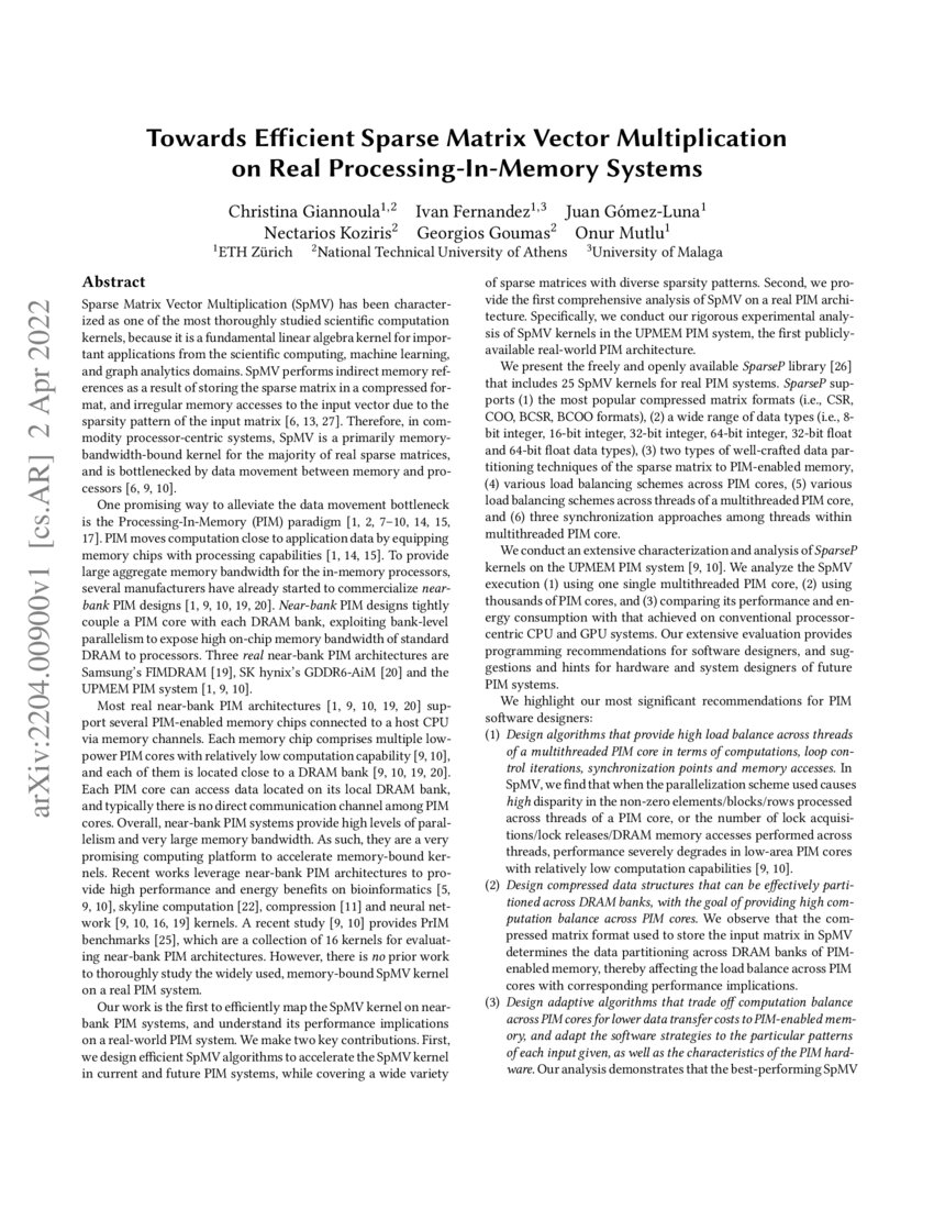 Towards Efficient Sparse Matrix Vector Multiplication on Real