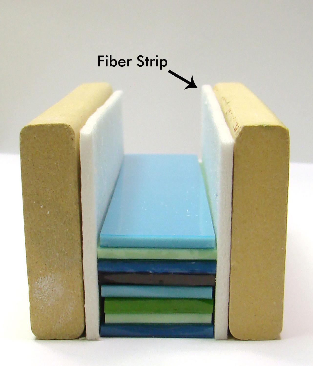 2" Fiber Strip 12 Feet Paper Shelf Wash Delphi Glass