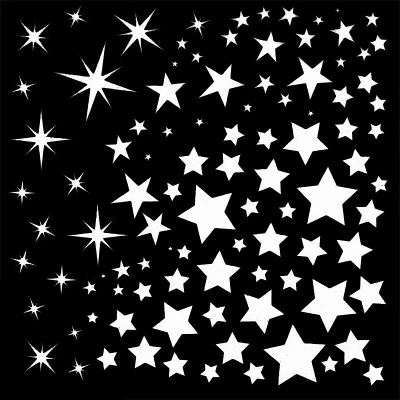 Star White Enamel Decals Black Delphi Glass
