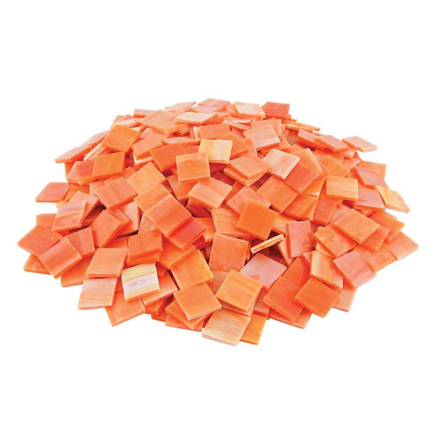 Orange Opaque Stained Glass Chips 480 Pieces Delphi Glass