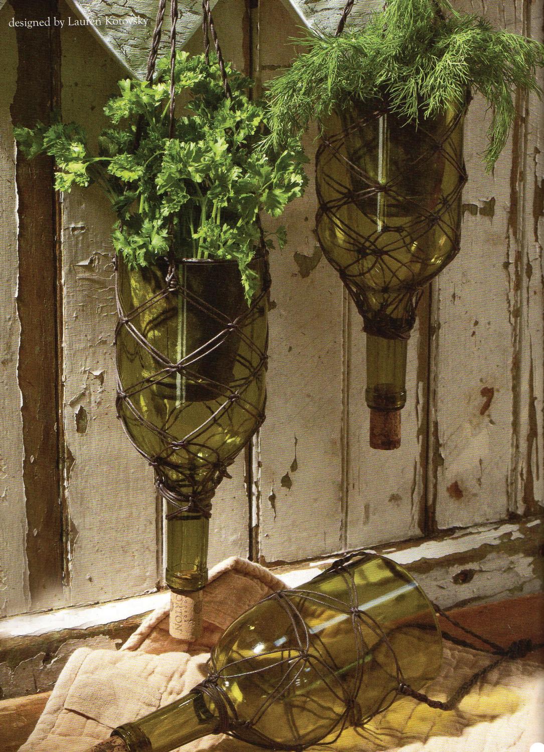 Free Upcycled Herb Garden Project Guide Bottle Art Delphi Glass