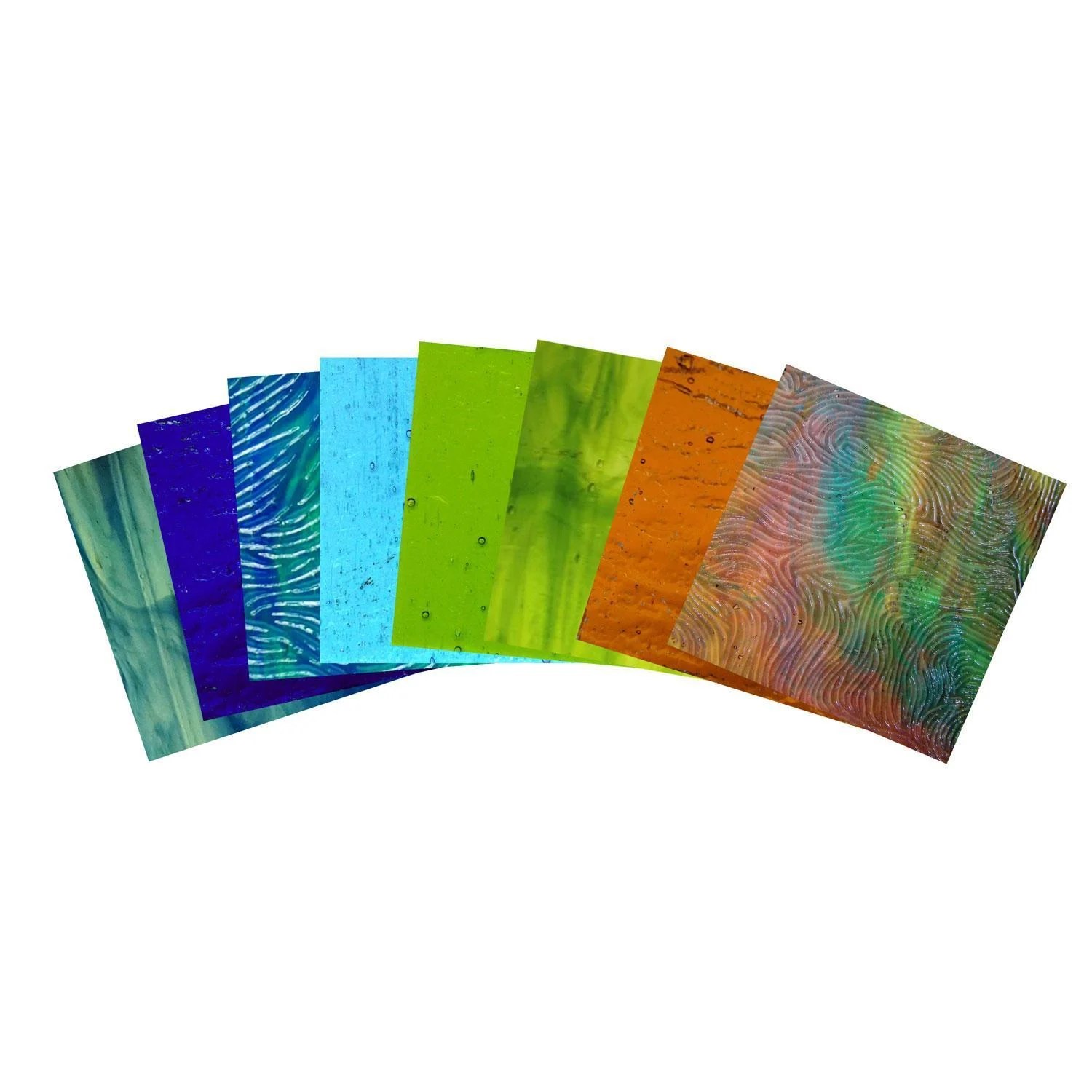 Kokomo Peacock Stained Glass Pack Sheets Delphi Glass