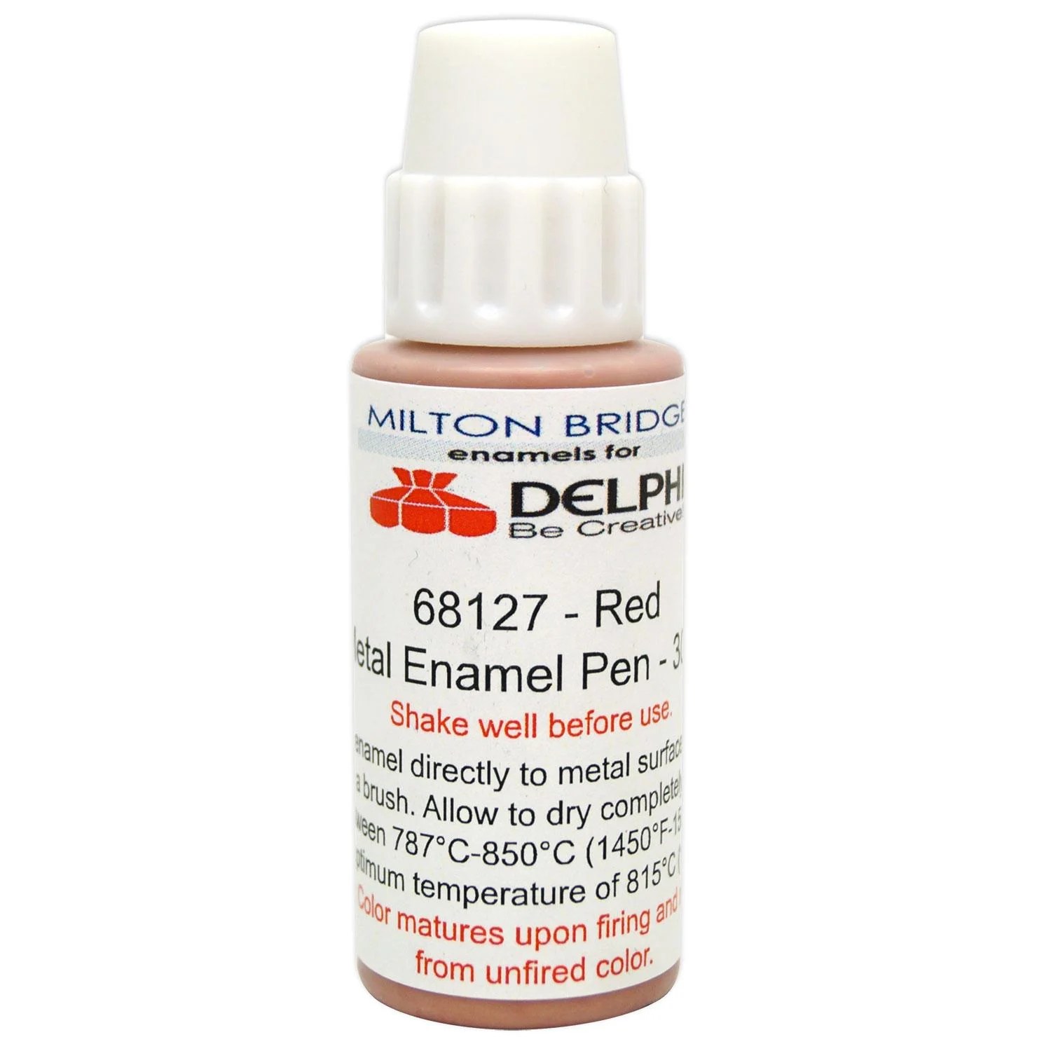 Red Glass & Metal Enamel Pen 30 Ml Milton Bridge Delphi