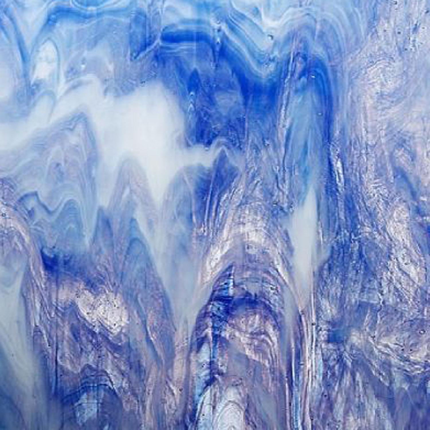 Armstrong Clear Cobalt Blue Opal Streaky Stained Glass Sheets