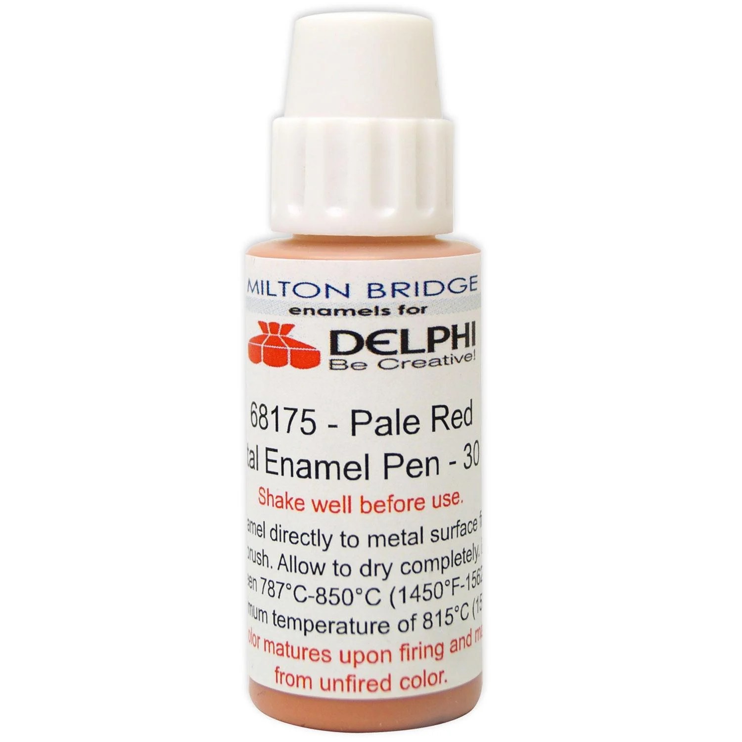 Pale Red Glass & Metal Enamel Pen 30 Ml Milton Bridge Delphi