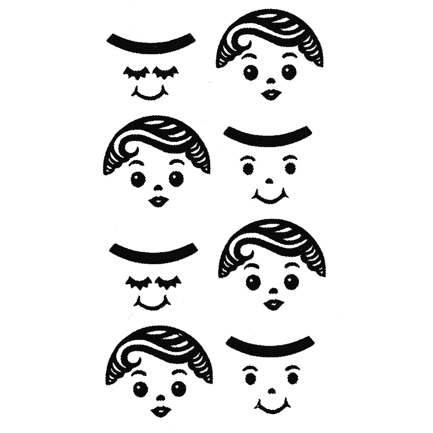 Angel Face Black Enamel Decals White Delphi Glass