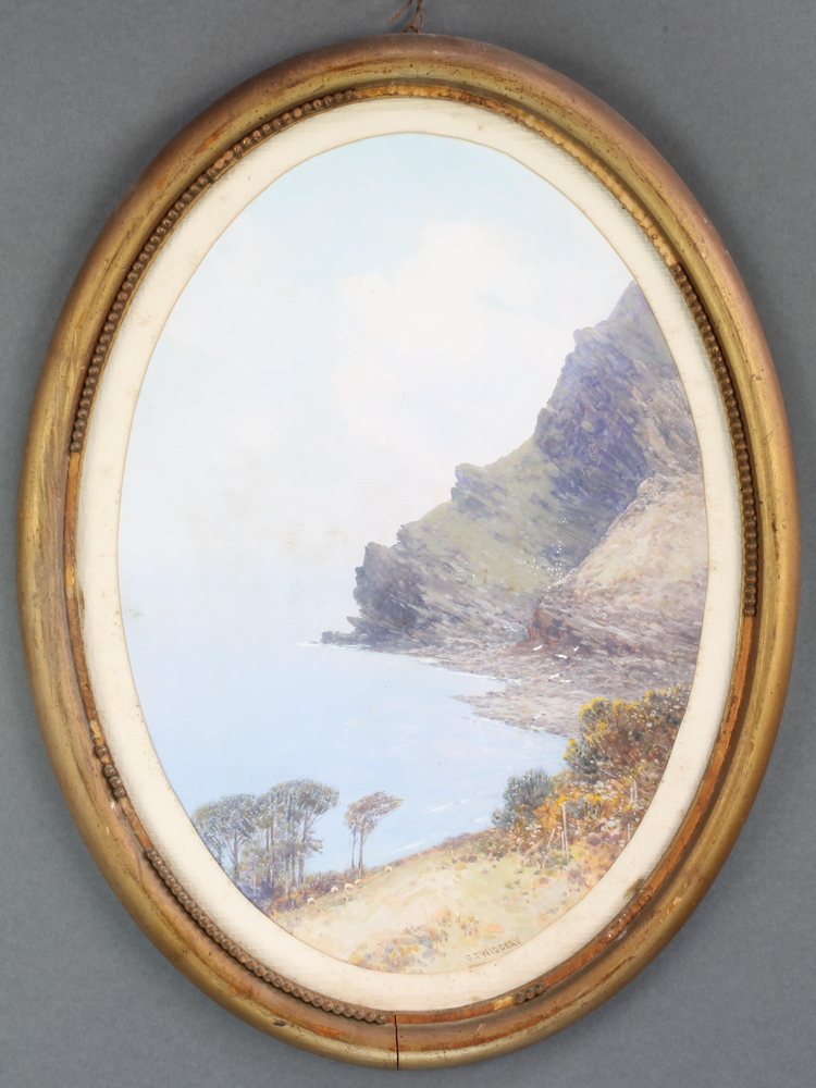 Frederick J Widgery, oil, oval, signed, Cornish 12th July 2017 Denhams