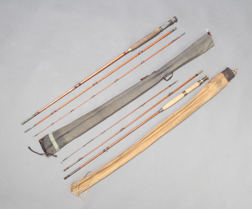 A vintage Avon 11', 3 piece cane fishing rod with cork 12th August