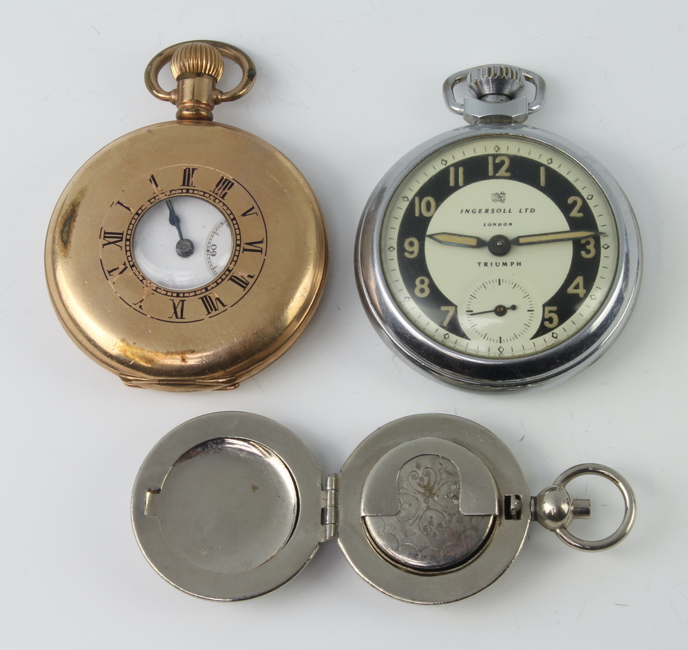 A chromium cased Ingersoll Ltd pocket watch with 21st September 2022