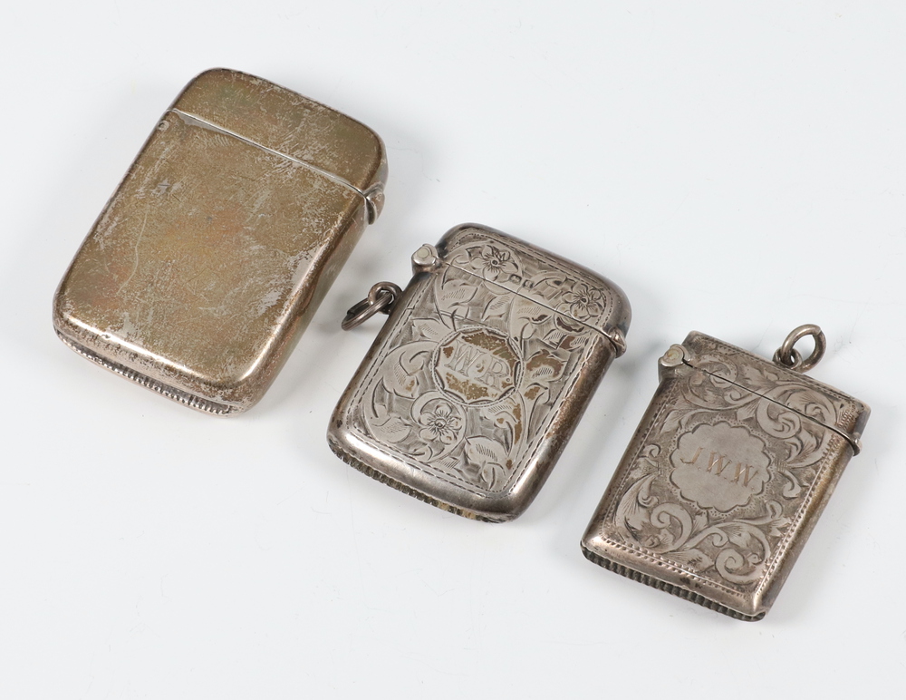 A Victorian silver vesta Birmingham 1893 and 2 others 1st November 2023 Denhams