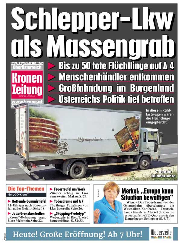 RekordBeschwerden zu "Krone"Foto mit toten Flüchtlingen Presserat