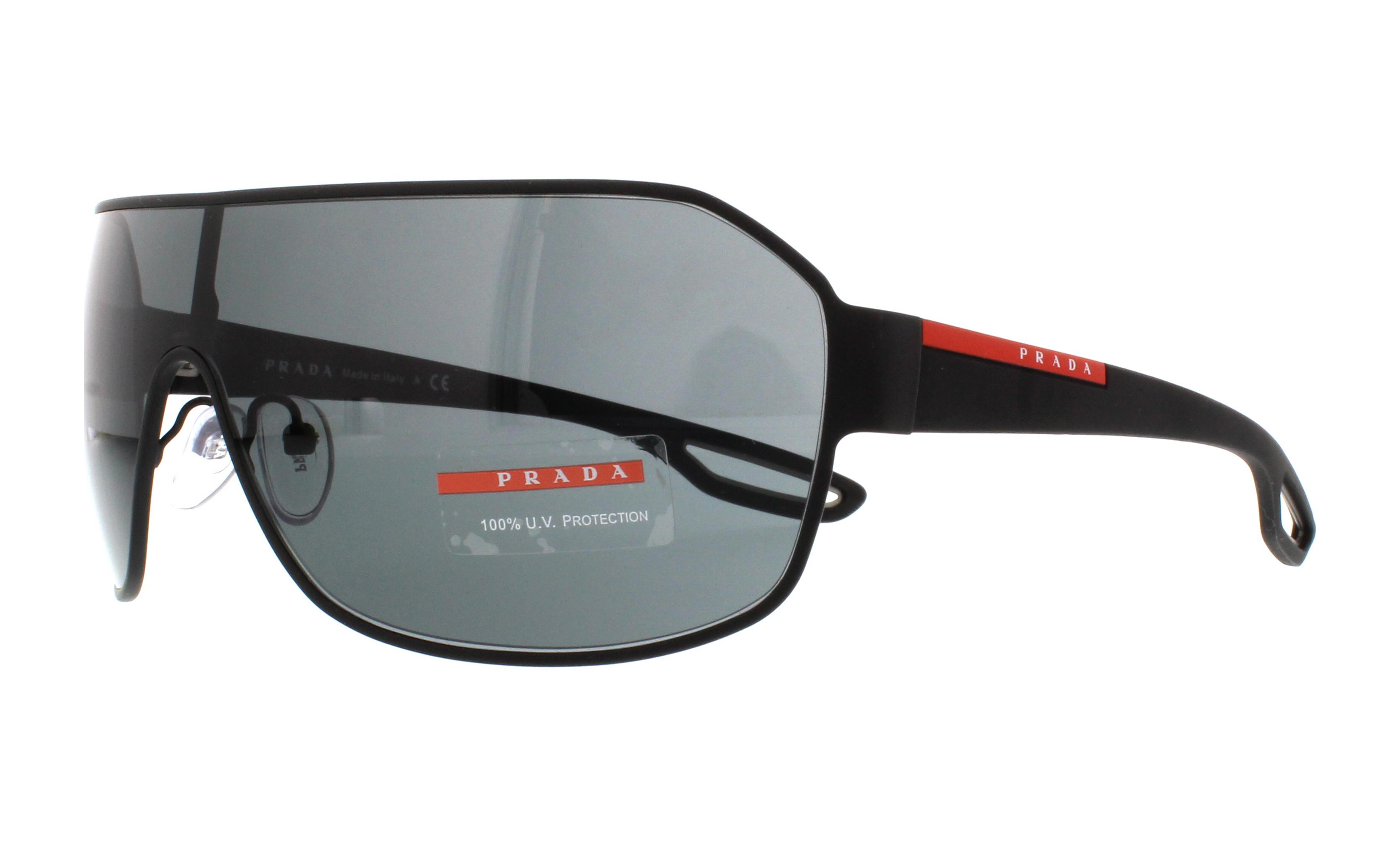 PRADA SPORT Sunglasses PS52QS DG01A1 Black Rubber 37MM 8053672340655 eBay