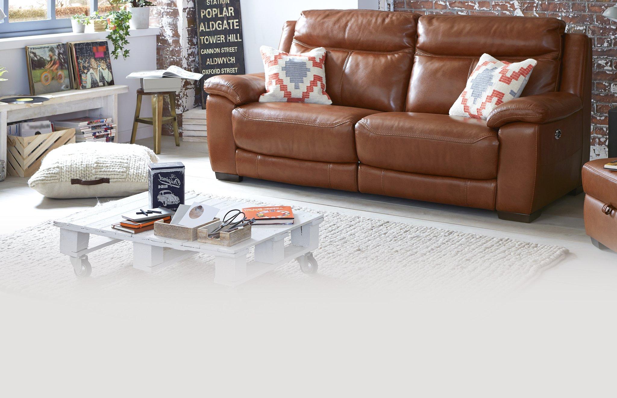 Liaison 2 Seater Electric Recliner Brazil with Leather Look Fabric DFS