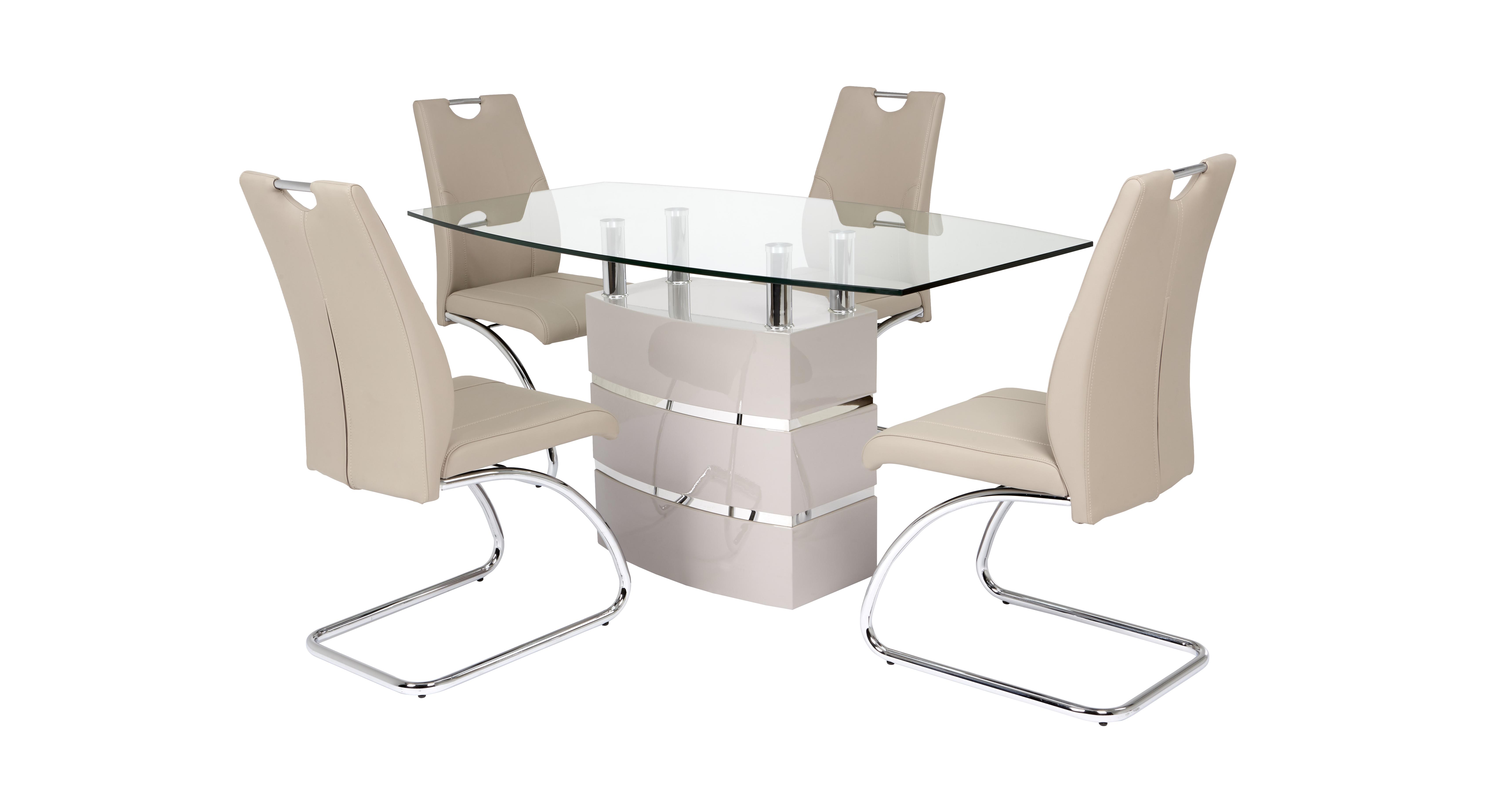 Piatto Fixed Dining Table and 4 Chairs DFS
