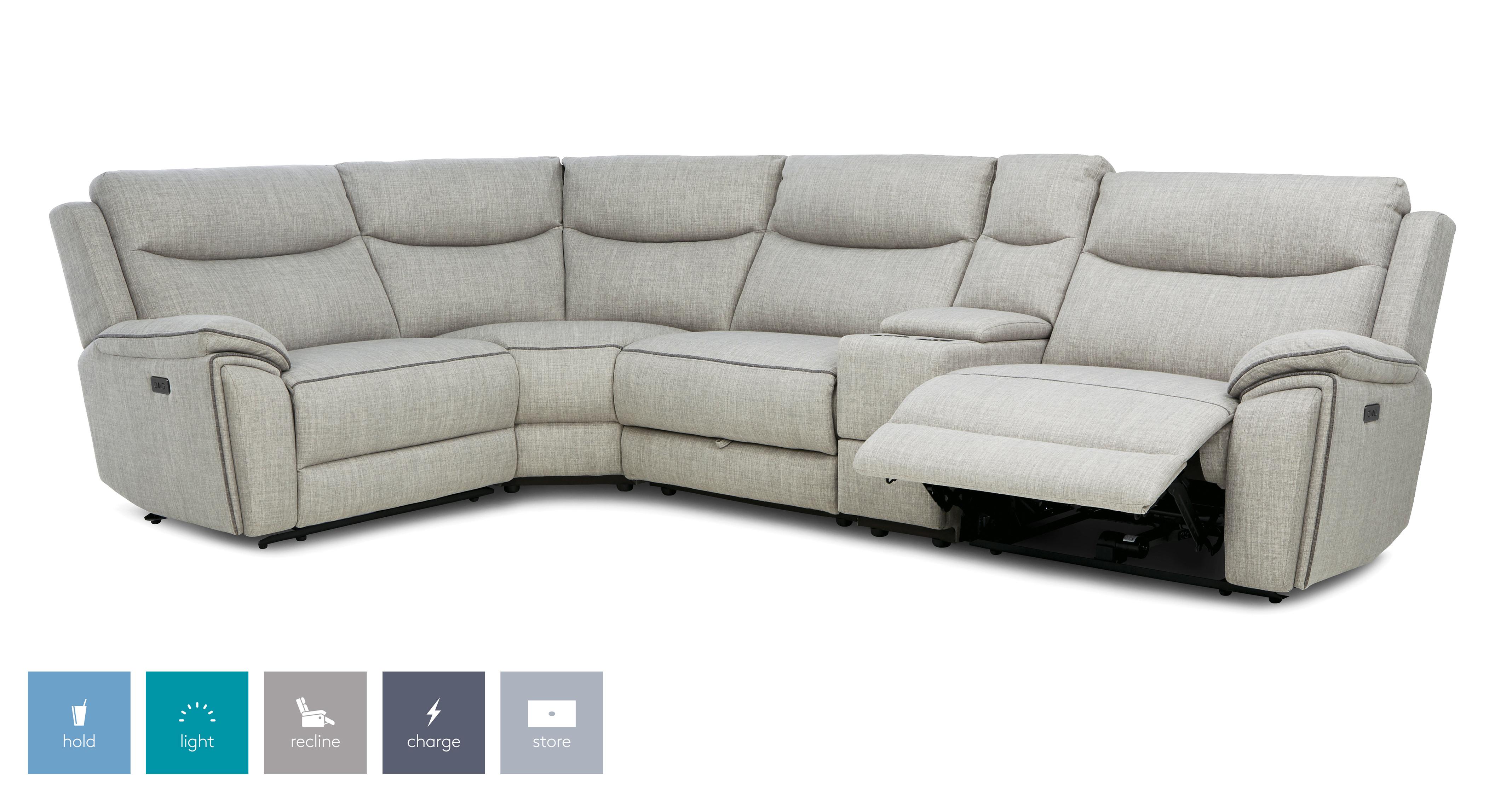 Trek Right Hand Facing 2 Corner 1 Power Recliner And Console DFS