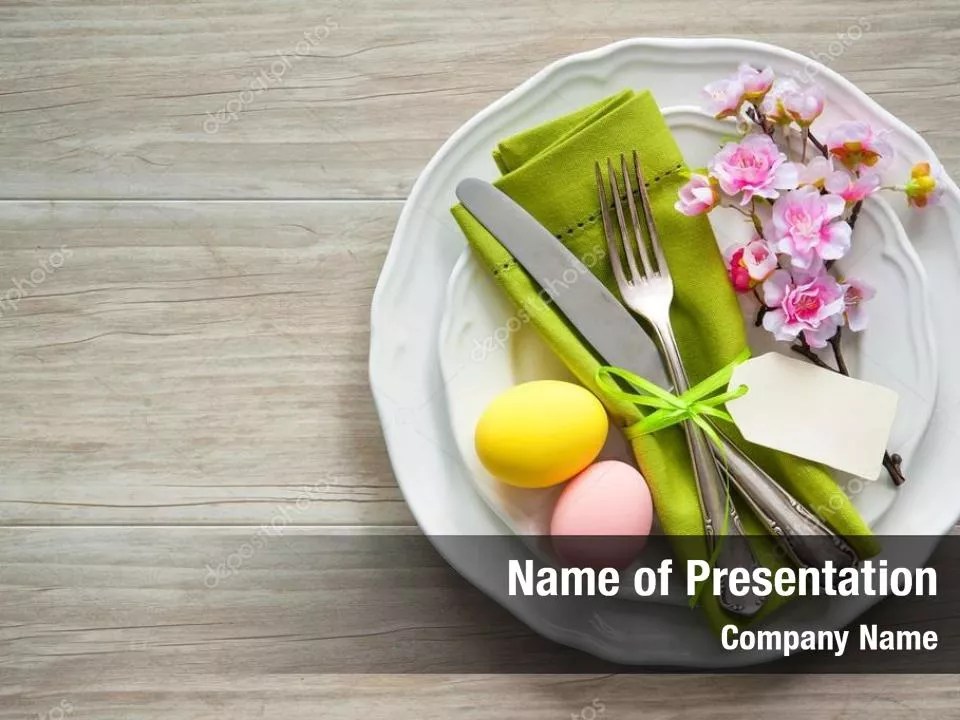 Table setting easter table setting PowerPoint Template Table setting