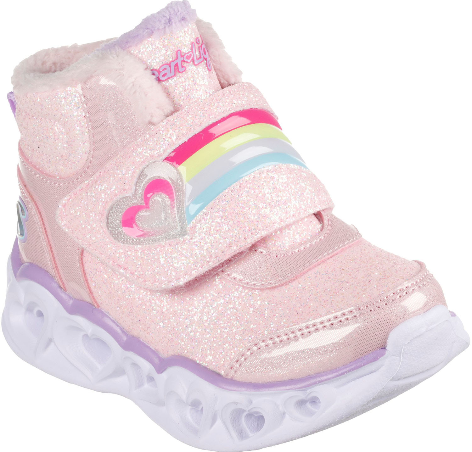 Skechers Girls S Lights Heart Lights Brilliant Rainbow Boots