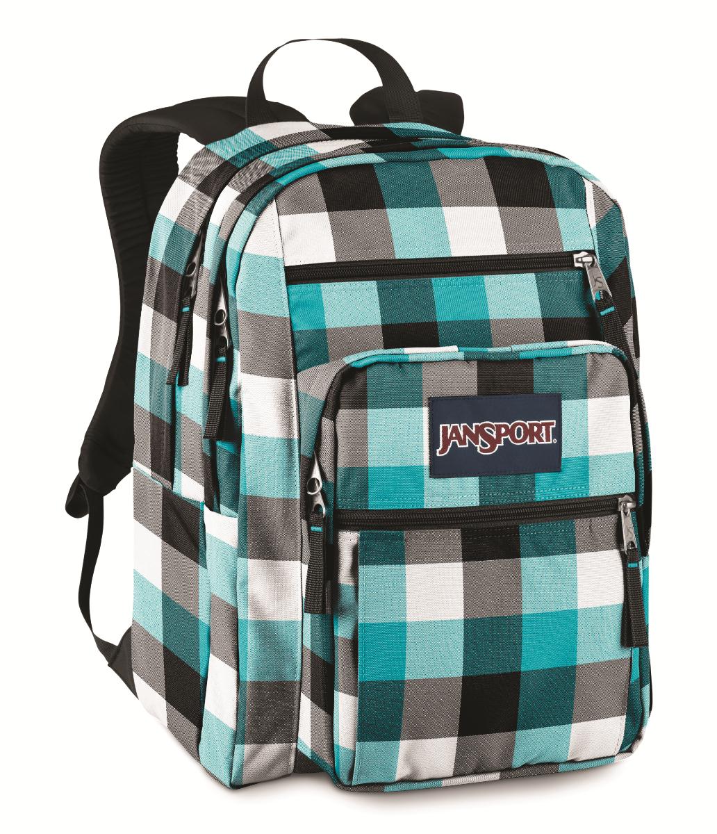 Jansport Big Student Backpack In Blinded Blue Block Check
