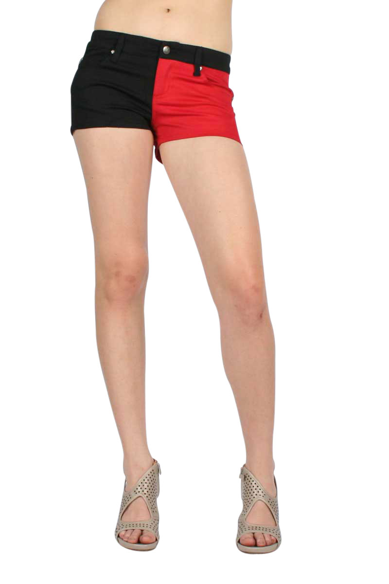 Tripp NYC Split Leg Shorts in Black/Red