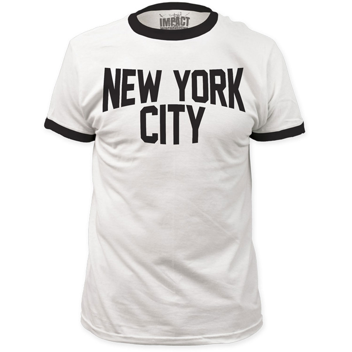 Impact Originals Mens New York City Ringer Fitted TShirt in White/Black