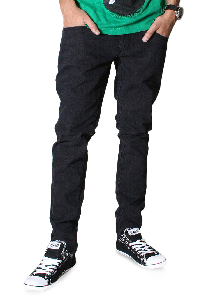 Tripp NYC Mens Fitted Jeans in Black Hardware Wash