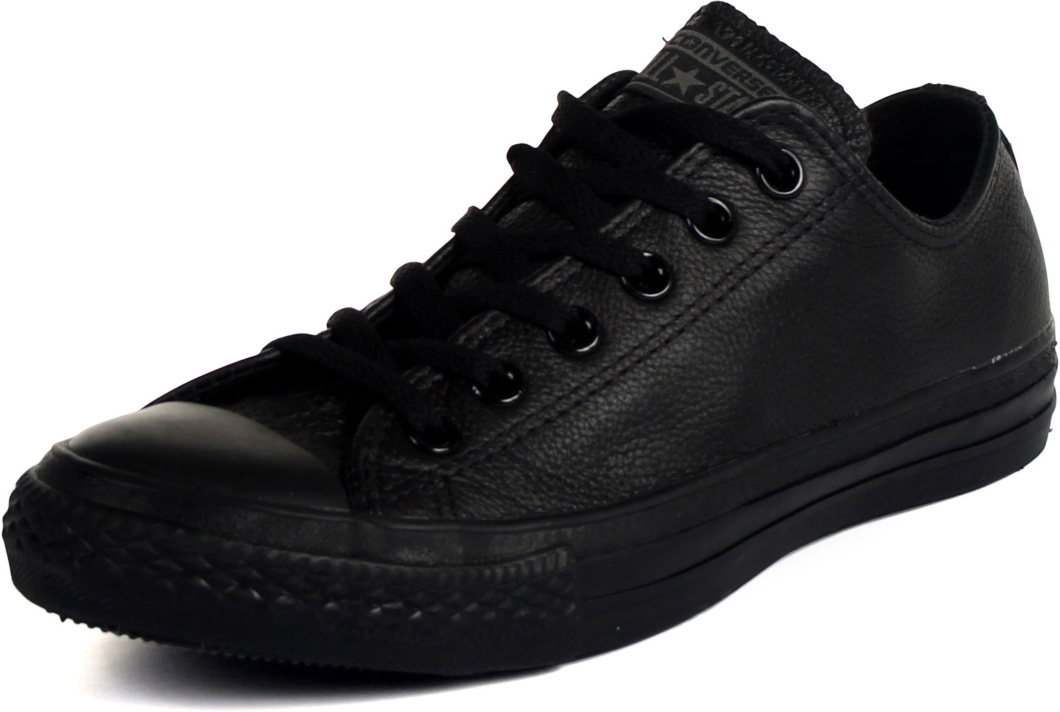 Converse Leather Chuck Taylor All Star Shoes (1T865) Low Top in Black