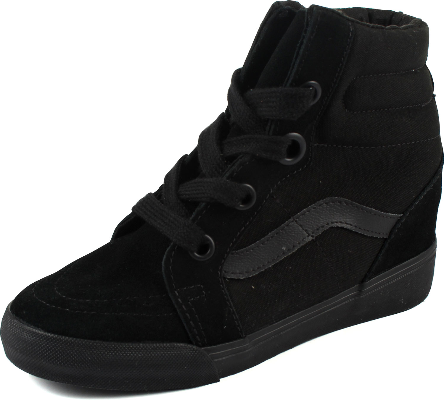 Vans Womens Sk8Hi Wedge Shoes in Black/Black