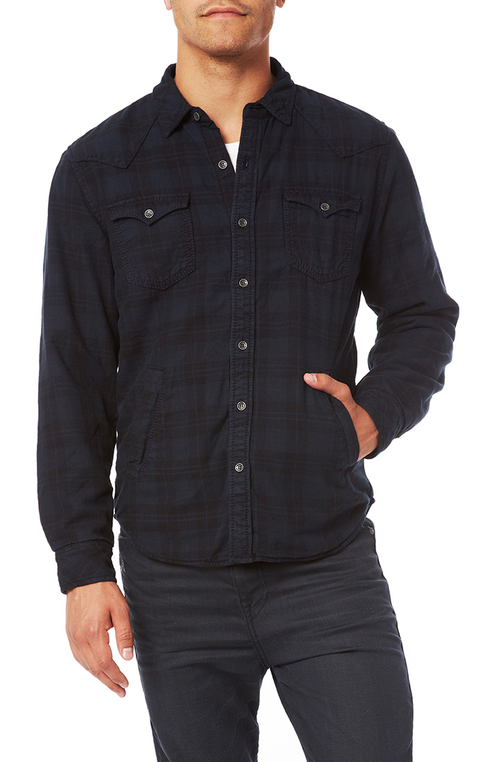 True Religion Mens Western Shirt Jacket Button Down Shirt
