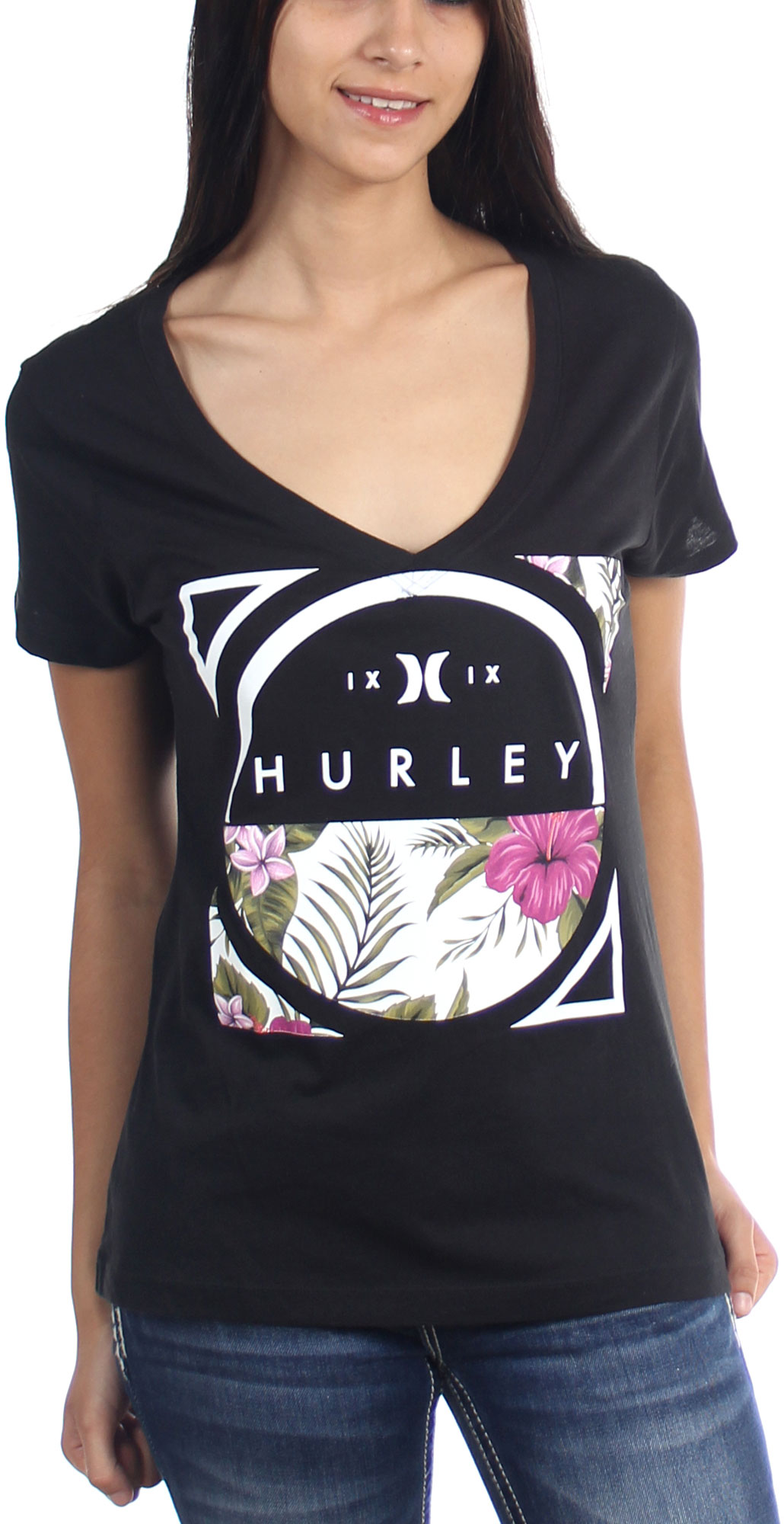 Hurley Womens Observatory Premium VNeck TShirt