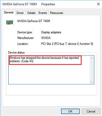 [Solved] NVIDIA Code 43: Windows has stopped this device because it has