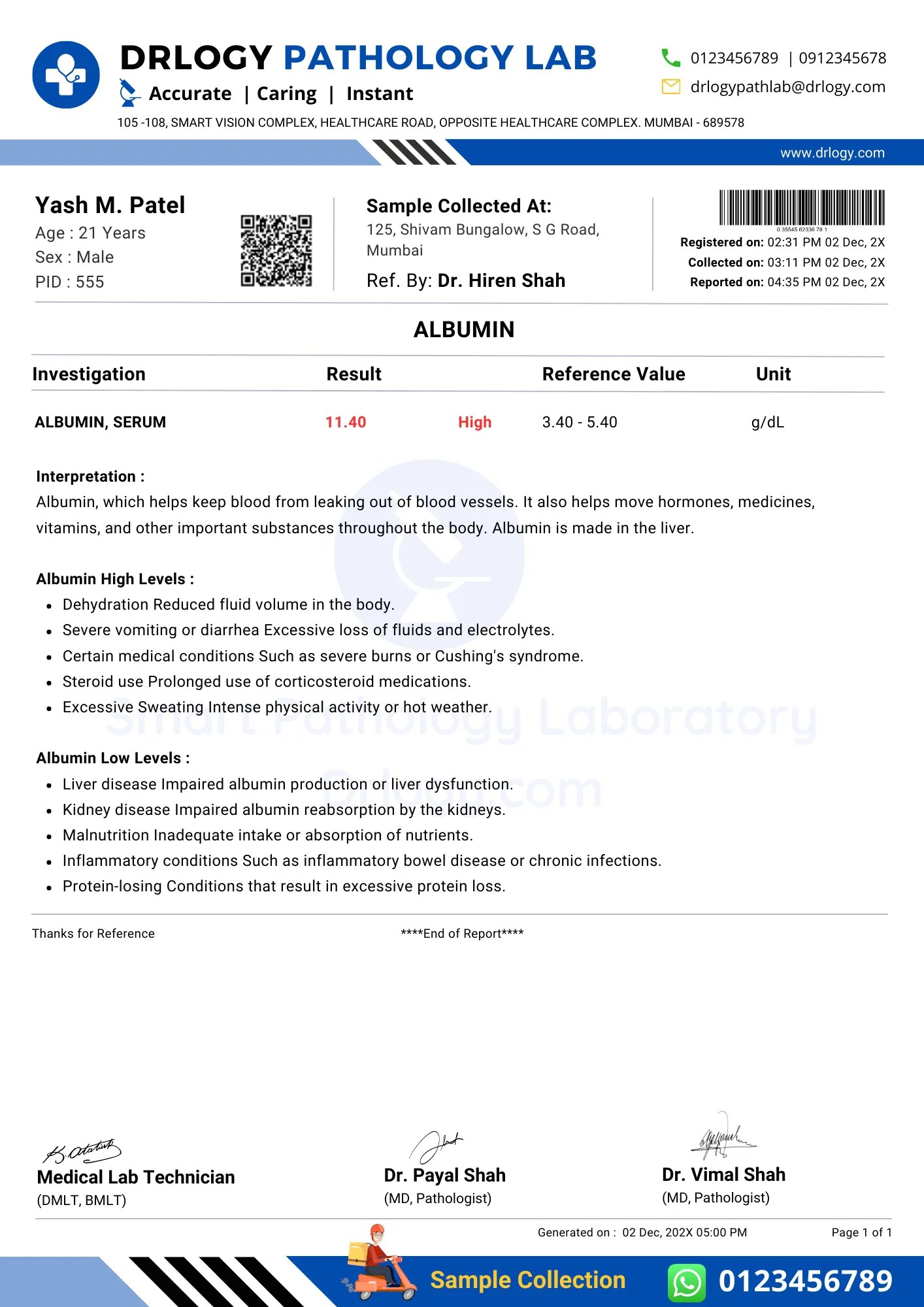 Albumin Test Report Format 10 Key Clinical Guidelines & Example Drlogy