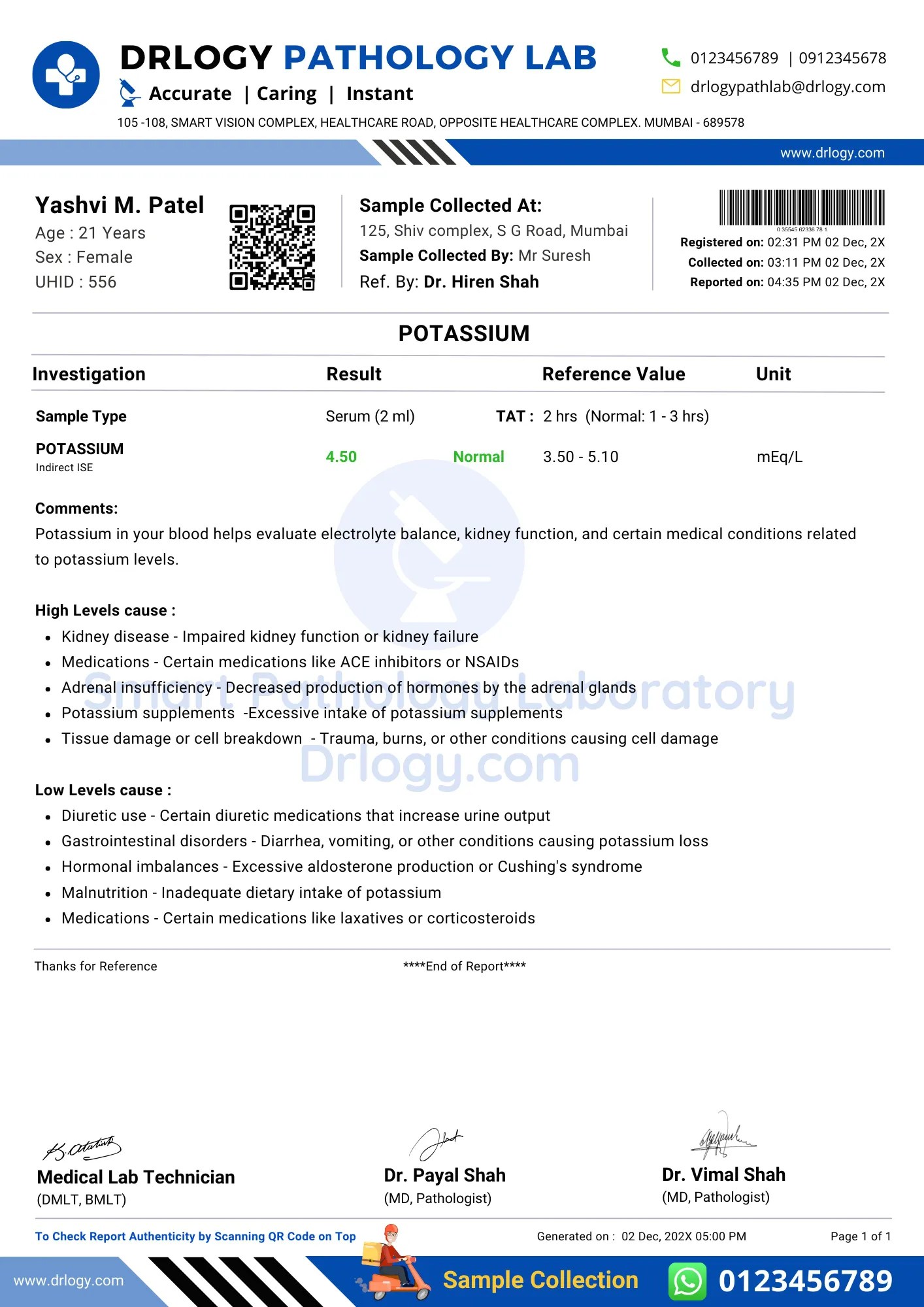 Potassium Blood Test Purpose, Procedure, and Result Drlogy