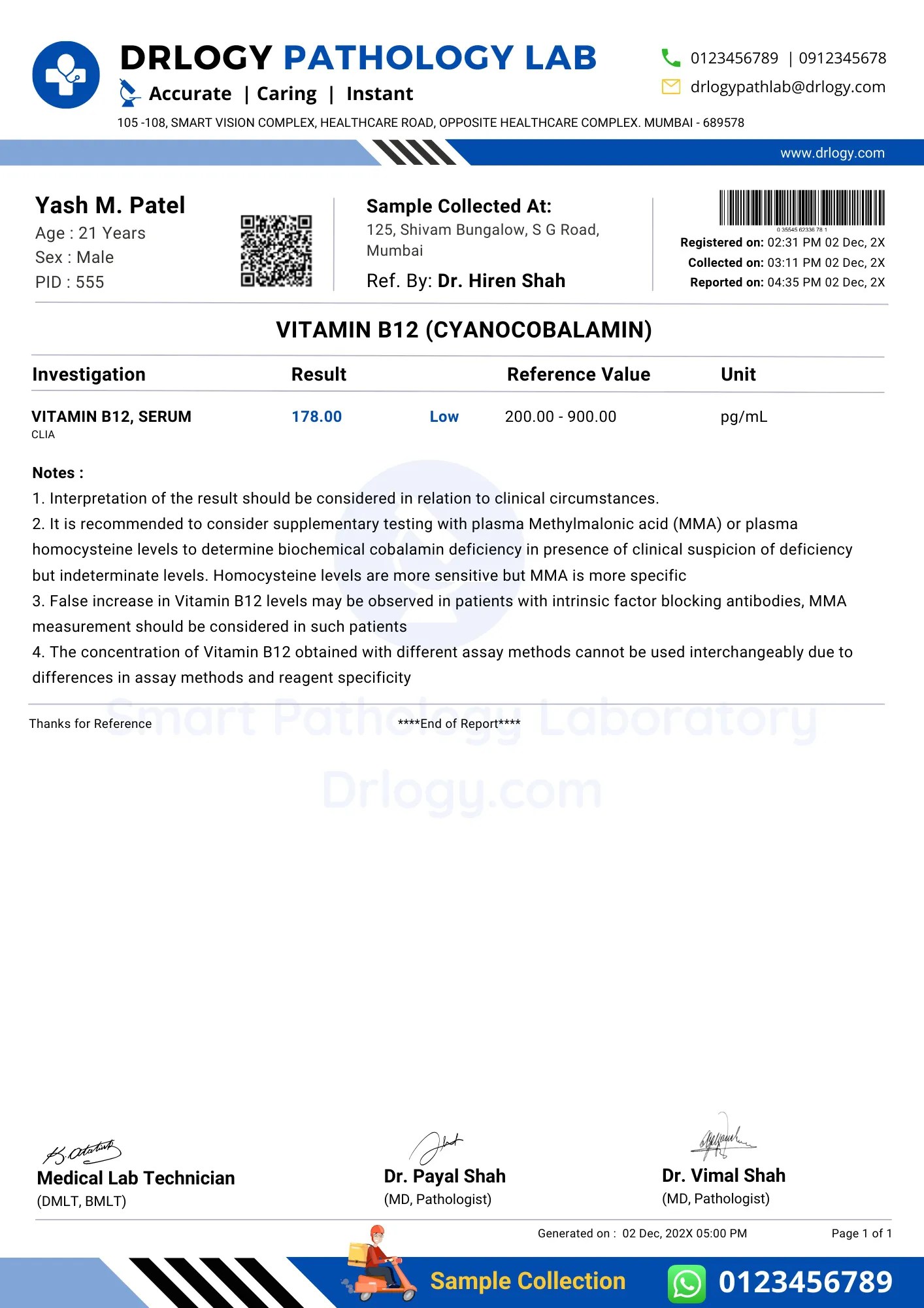 Vitamin B12 Report Format 10 Key Clinical Guidelines & Example Drlogy
