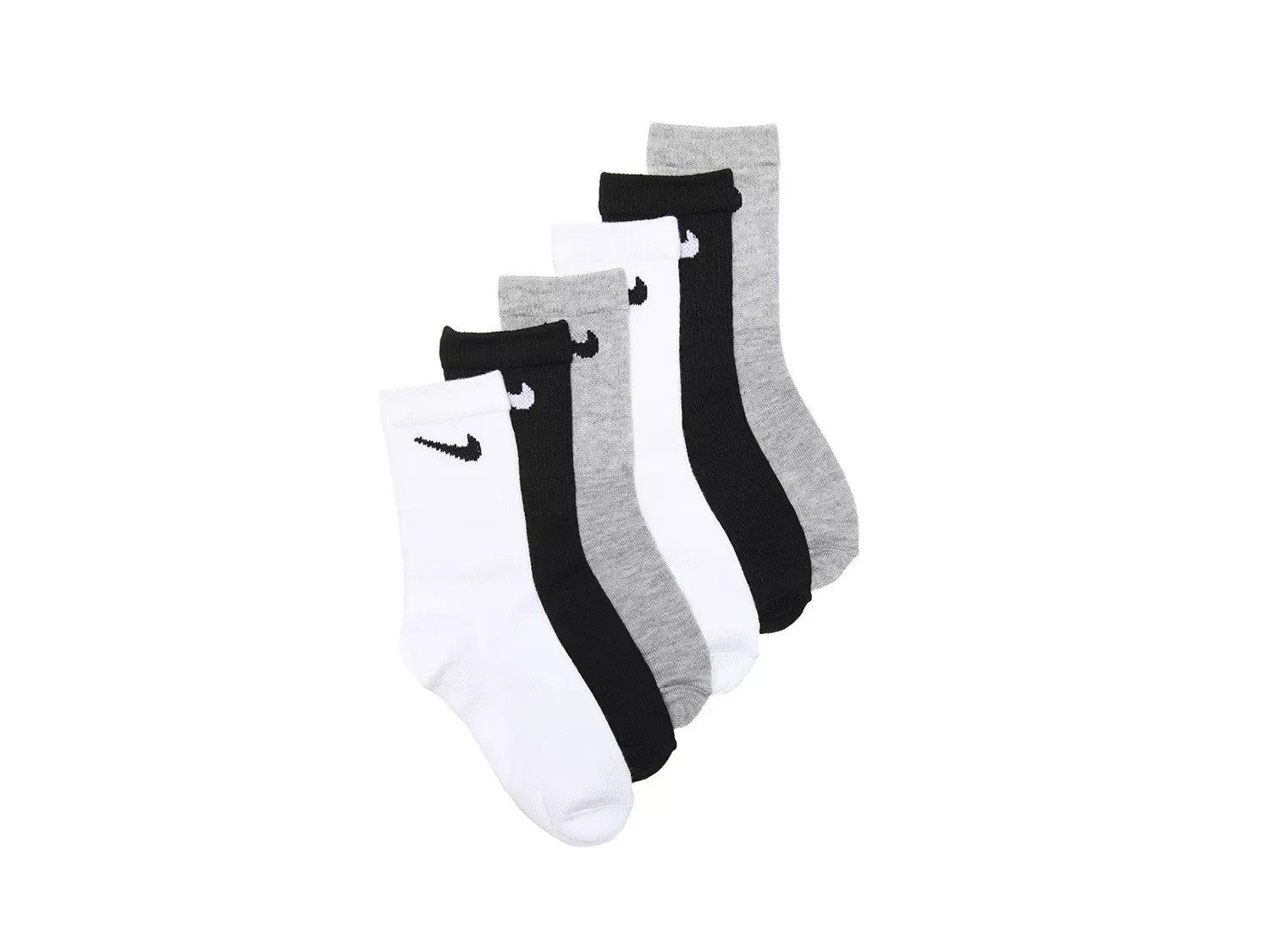 Nike Young Athletes Kids' Crew Socks 6 Pack Free Shipping DSW