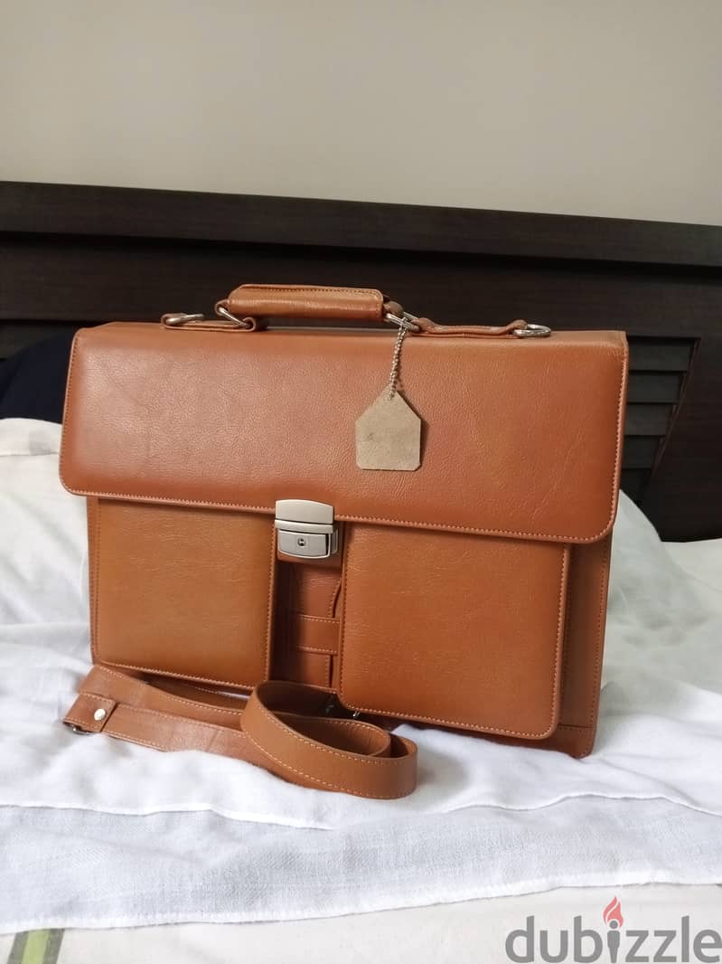 Genuine Pakistani leather laptop and file bag Mobile Accessories
