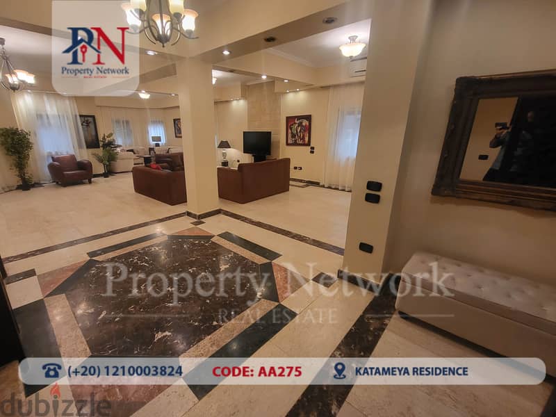 Fully Furnished Villa For Rent in Katameya Residence 1st Settlement