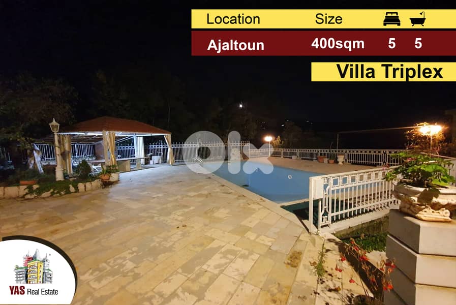 Ajaltoun 400m2 600m2 Terrace/Garden/Pool Villa Triplex