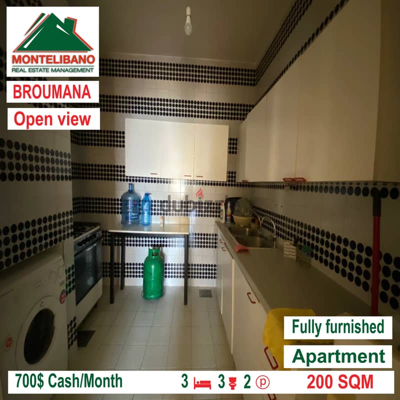 Open view and fully furnished apartment for rent in BROUMANA