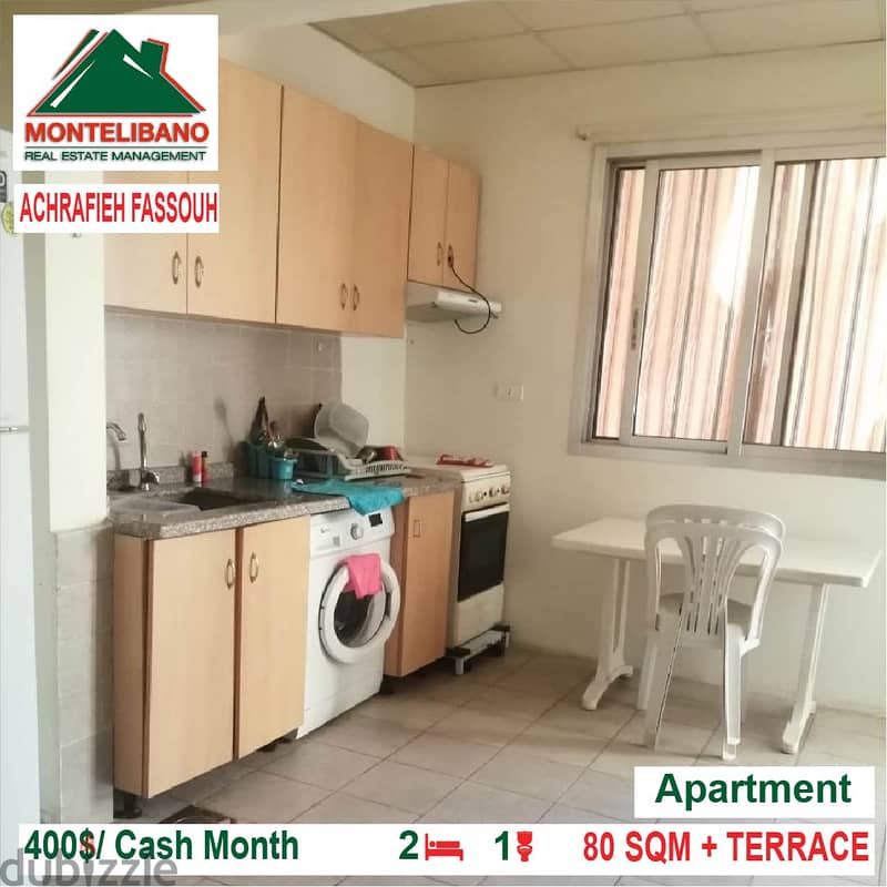 400/Cash Month!! Apartment for rent in Achrafieh Fassouh