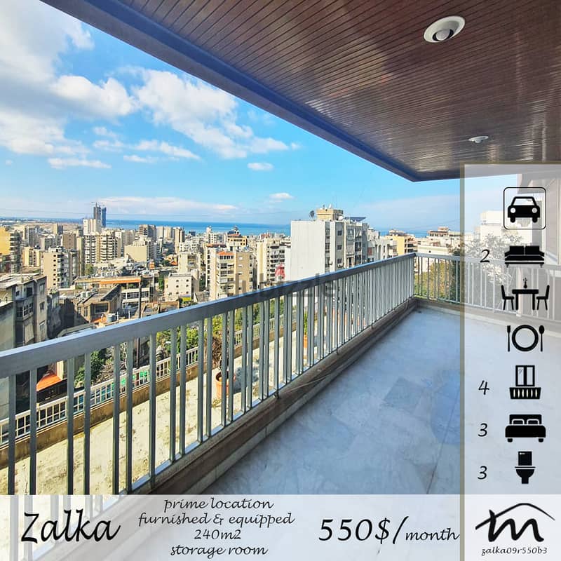 Zalka 24/7 Electricity Furnished/Equipped 3 Bedrooms 4 Balconies